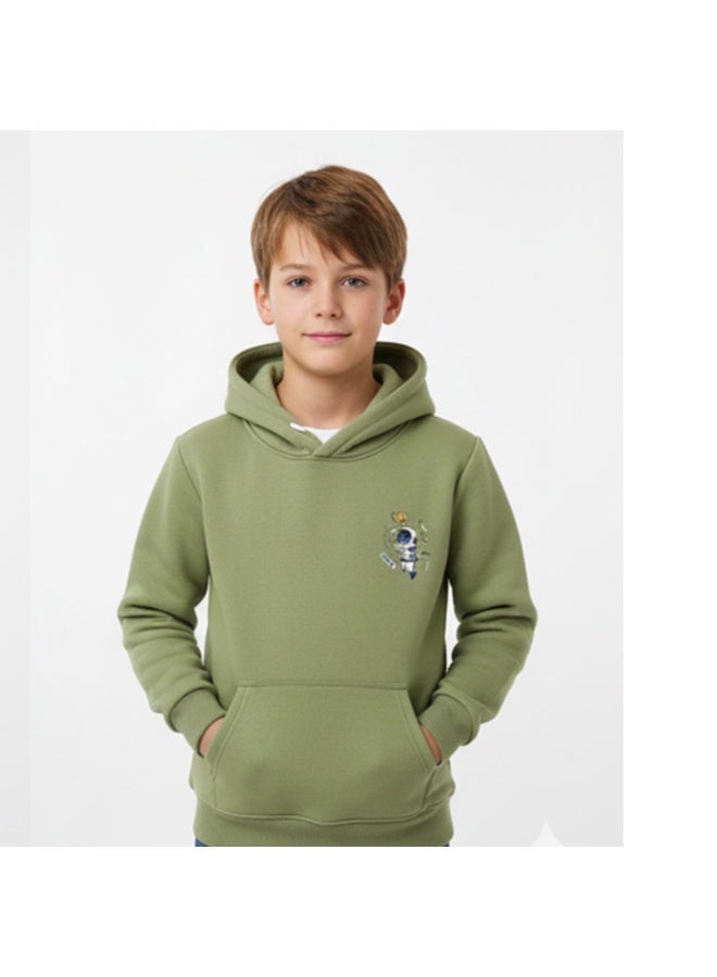 سيزار هودي أولادي ميلتون شتوي مزود بطباعات علي الصدر والضهر - Image 2